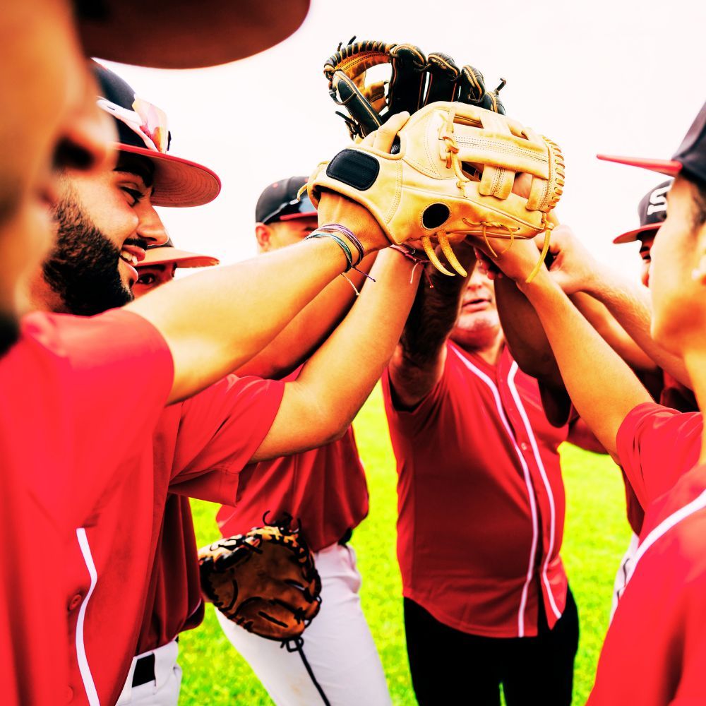 A picture of a selection of youth baseball gloves