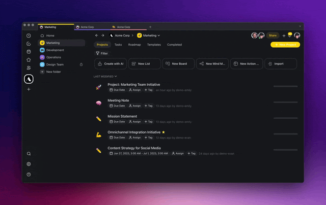 Account settings for Taskade AI