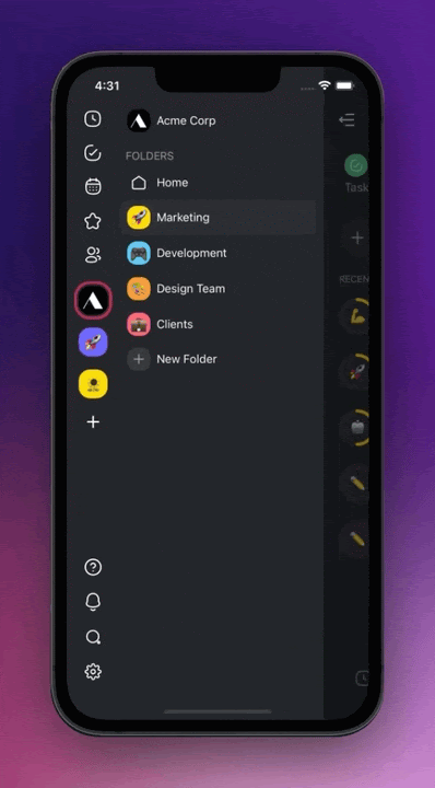 Phone with Taskade AI app