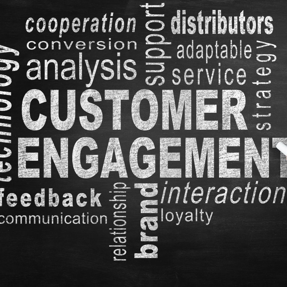 Group of people discussing analyzing engagement and reach