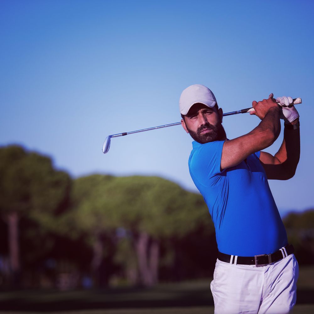 Golfer swinging TaylorMade Stealth HD Driver