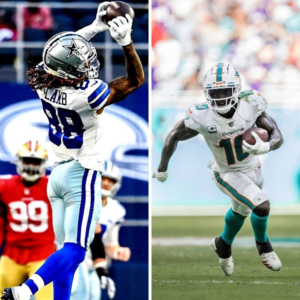 wide recievers catching ball